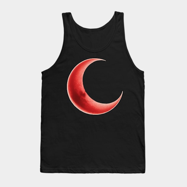 Glowing red crescent moon red moon Tank Top by Spaceboyishere